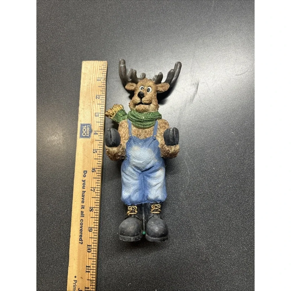 Christmas Moose Rustic Decor Country Figurine Eyeglass Phone Holder